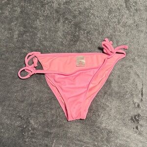 Xhilaration Pink Ribbed Side-Tie Bikini Bottom